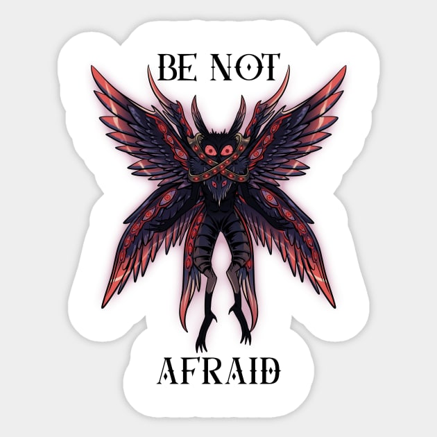 Mystical Mothman: A Divine Design Inspired by Biblical Angels Sticker by Holymayo Tee
